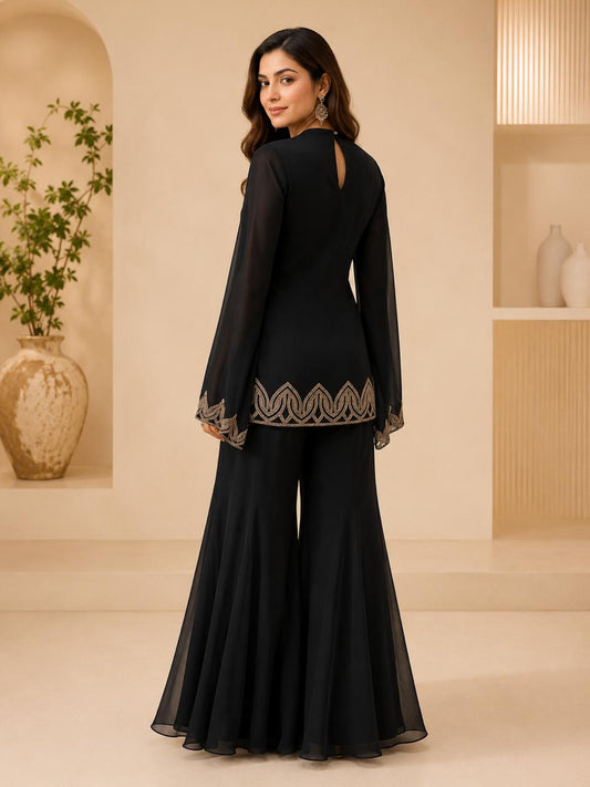 Balck Color Sharara Set