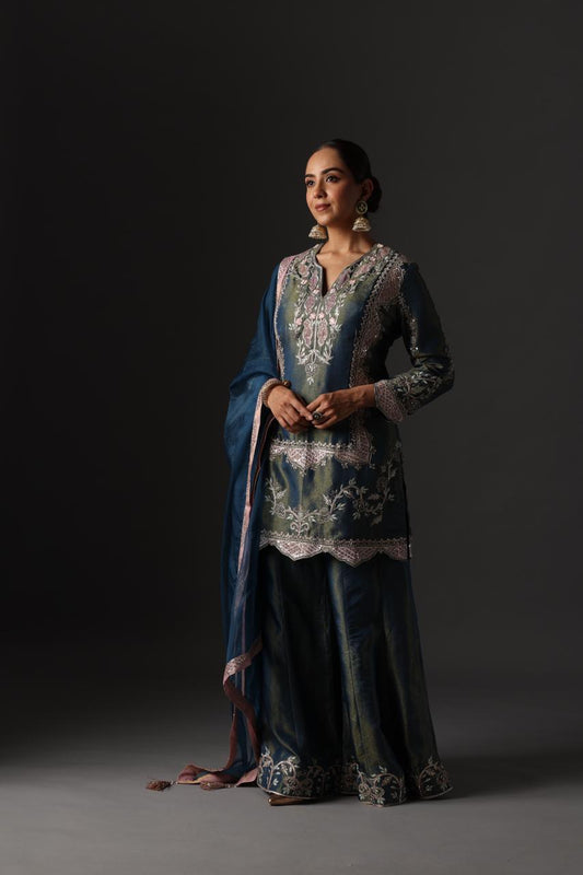 Midnight Blue Sharara Set