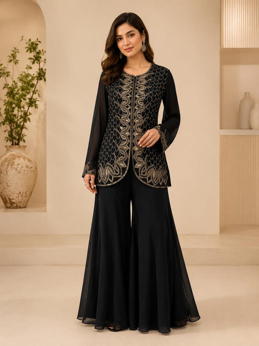 Balck Color Sharara Set