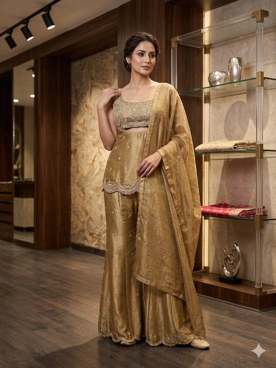 Golden sharara set