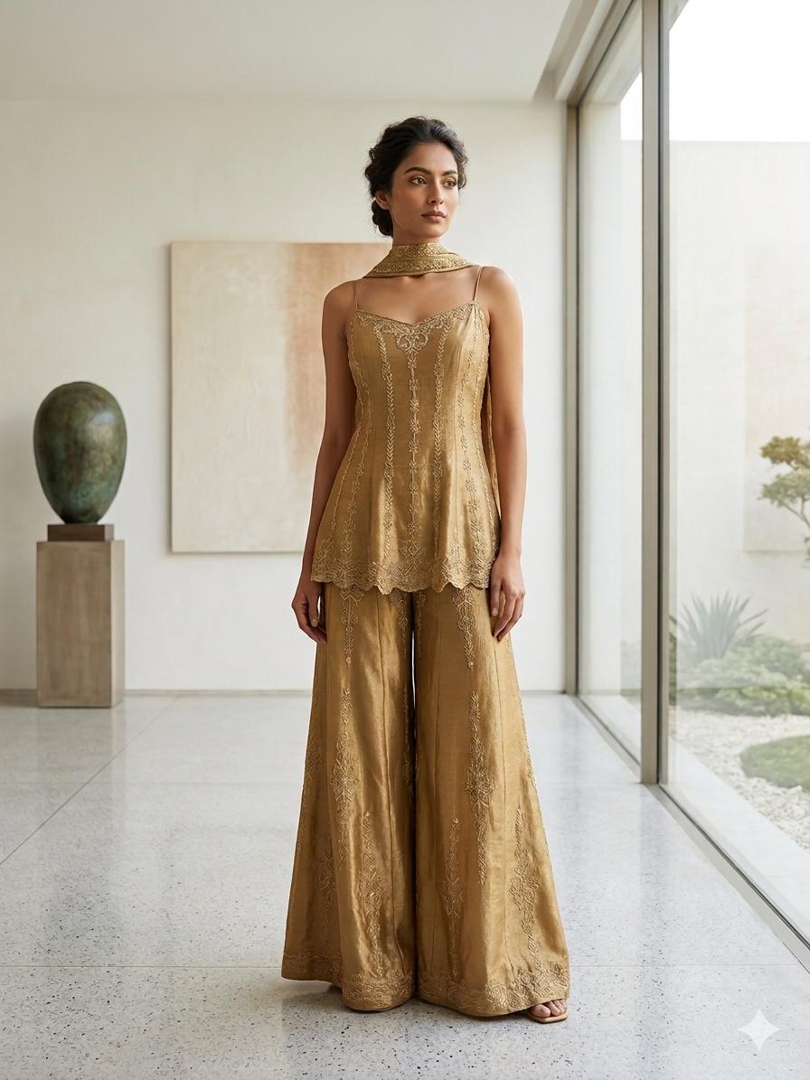 Antique Gold Sharara