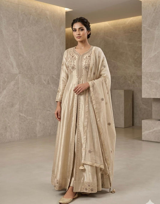 Ivory Anarkali Suit