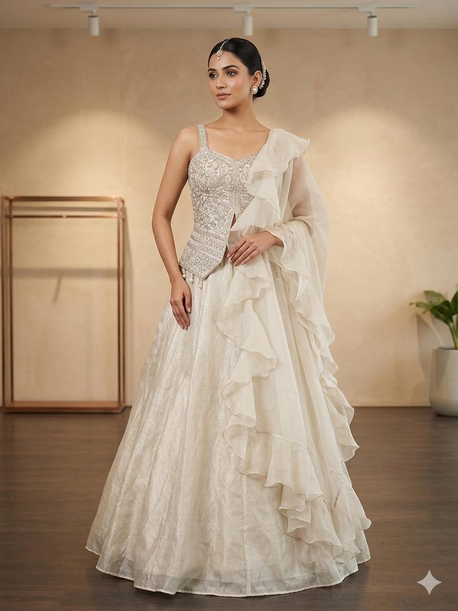 Elegant Ivory Lehenga Set