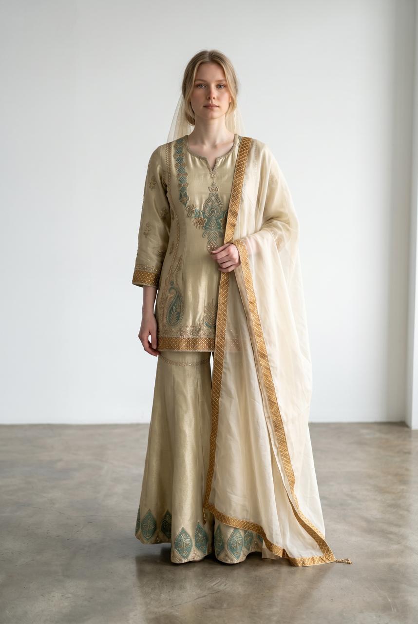 Ivory Color Sharara Set