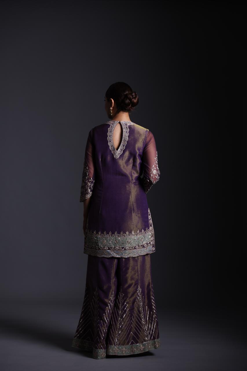 Royal Plum Sharara Set