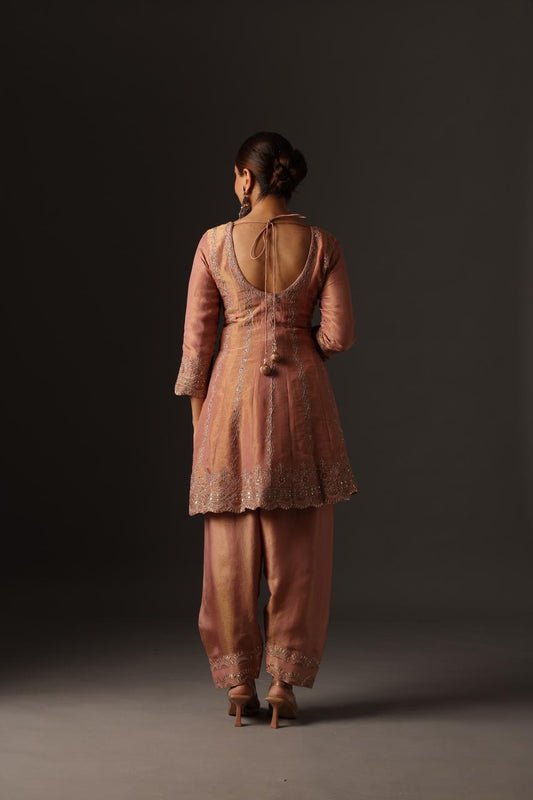 Dusty Rose Embroidered Salwar Suit Set