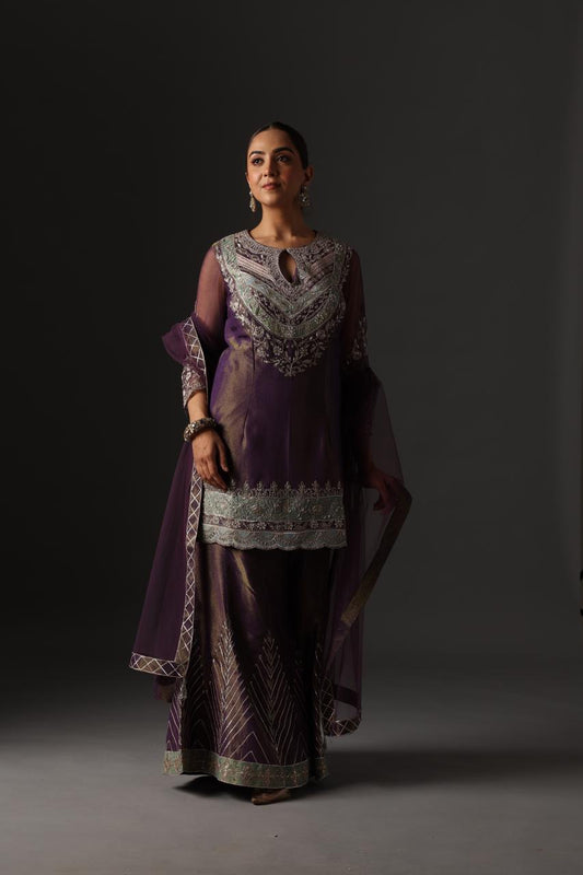Royal Plum Sharara Set